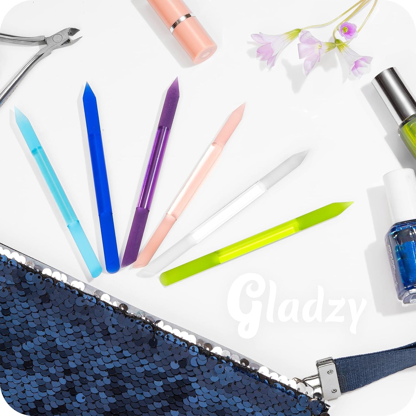 Glass Cuticle Pusher by - Manicure Stick, Genuine Czech Quality, Professional Precision Filing Cuticle Remover, Abrasive Surface Never Wears Out