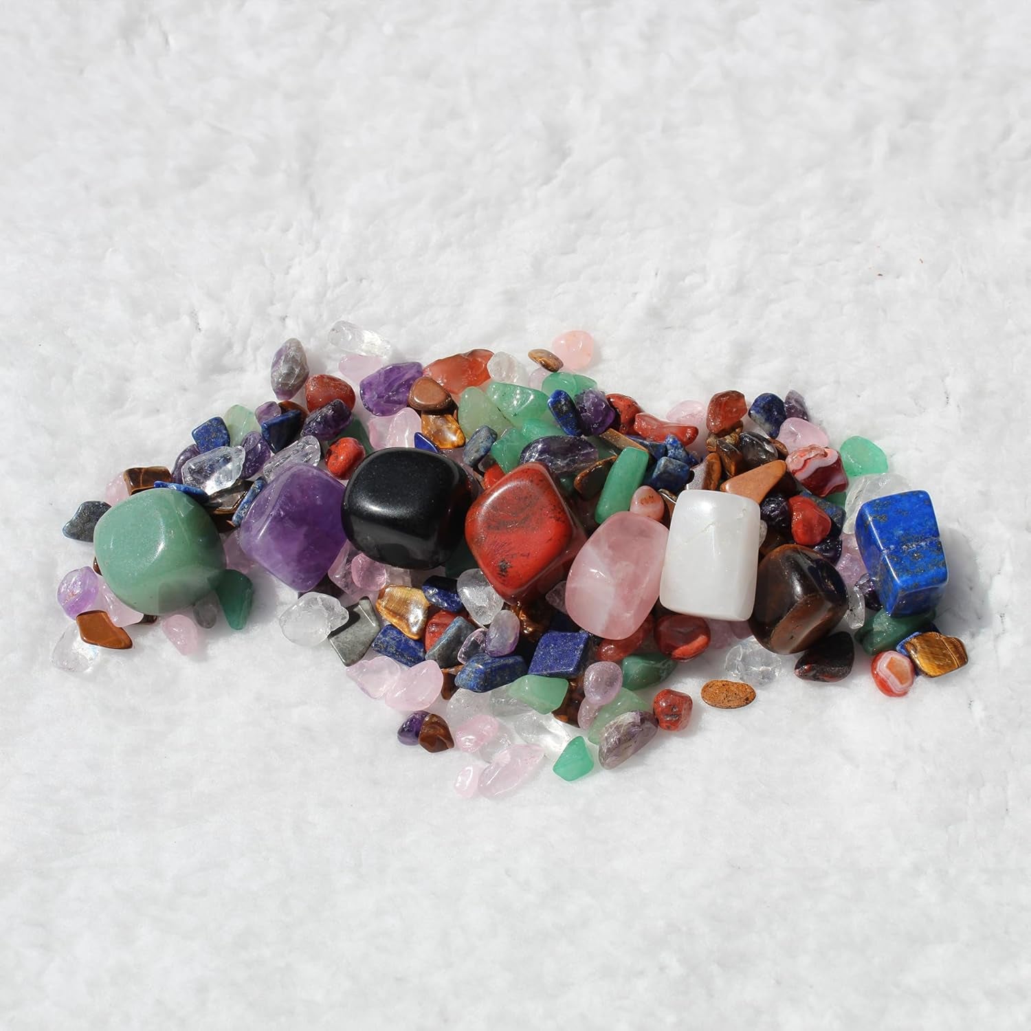 Chakra Stones Set of 8 – Crystals and Healing Stones, Tumbled Chakra Crystals & Polished Rocks for Meditation, Reiki, Chakra Balancing, Protection, and Crystal Décor